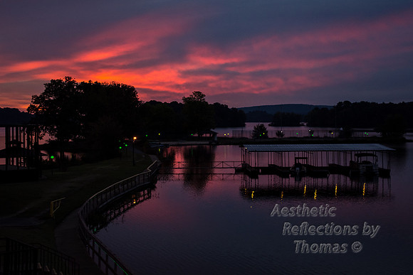 Sunrise over Lake Hamilton; Hot Springs, Arkansas