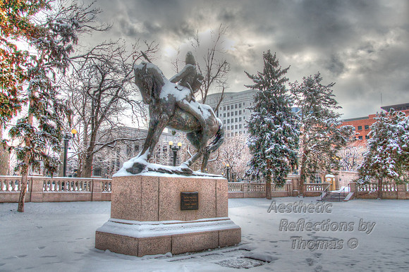"On the War Trail" Presented to Denver by Stephen Knight A.D. 1922